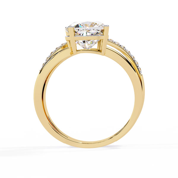 Eclipse Elegance Split-Shank Cushion Solitaire Ring