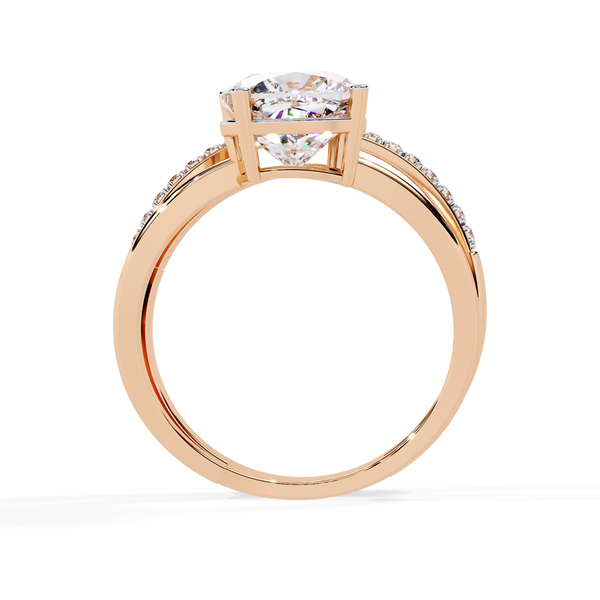 Eclipse Elegance Split-Shank Cushion Solitaire Ring