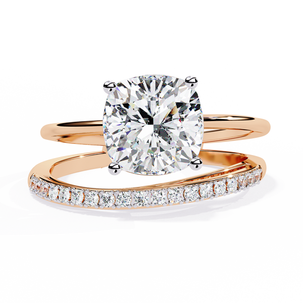 Eclipse Elegance Split-Shank Cushion Solitaire Ring