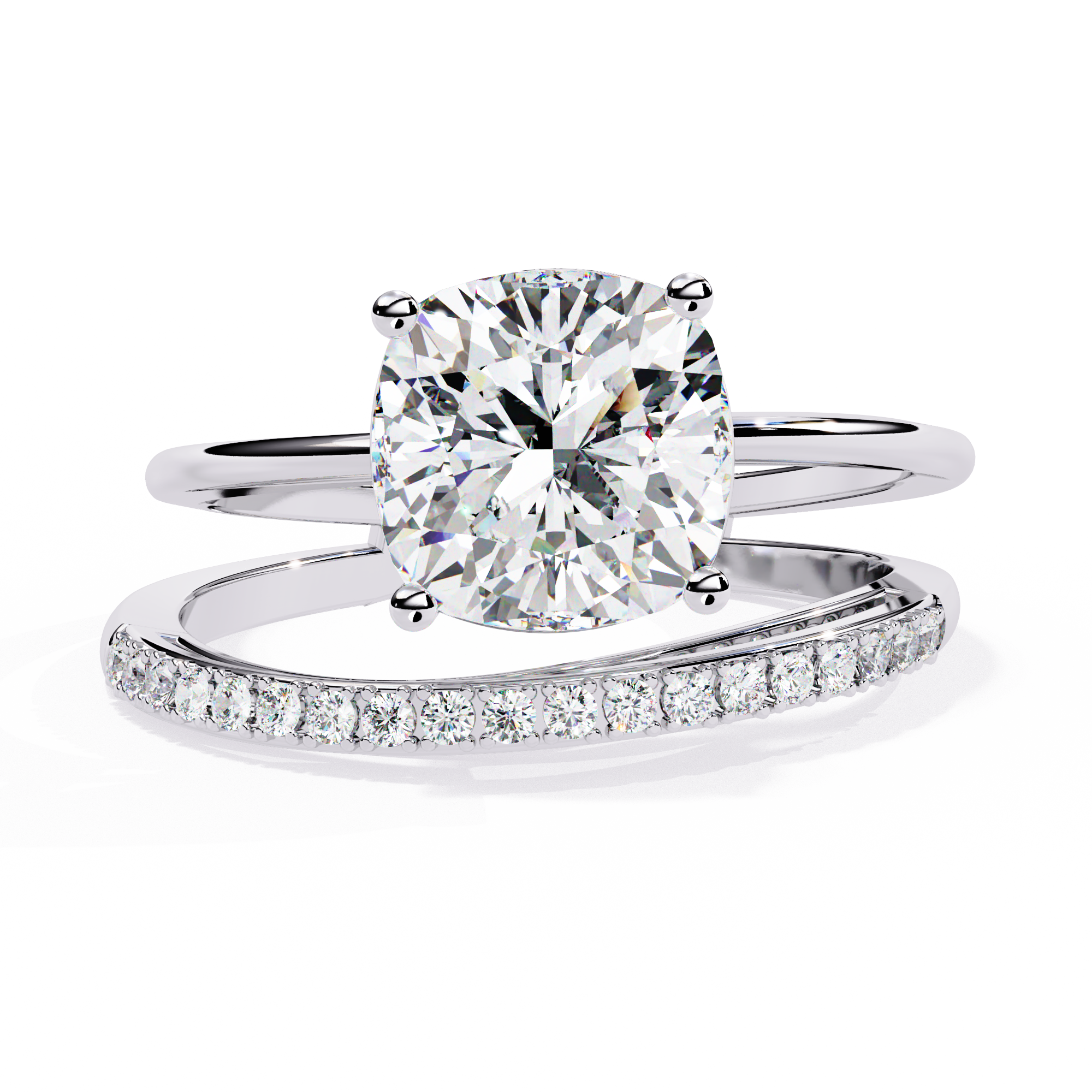 Eclipse Elegance Split-Shank Cushion Solitaire Ring