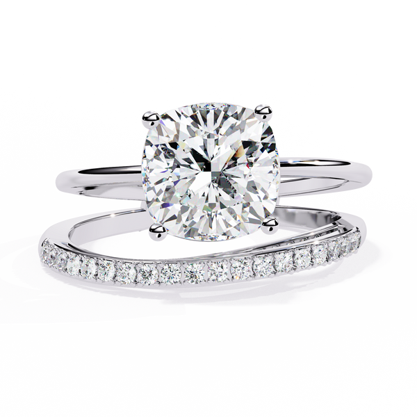 Eclipse Elegance Split-Shank Cushion Solitaire Ring