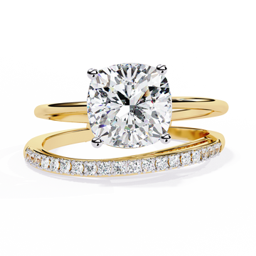 Eclipse Elegance Split-Shank Cushion Solitaire Lab Grown Diamond Ring