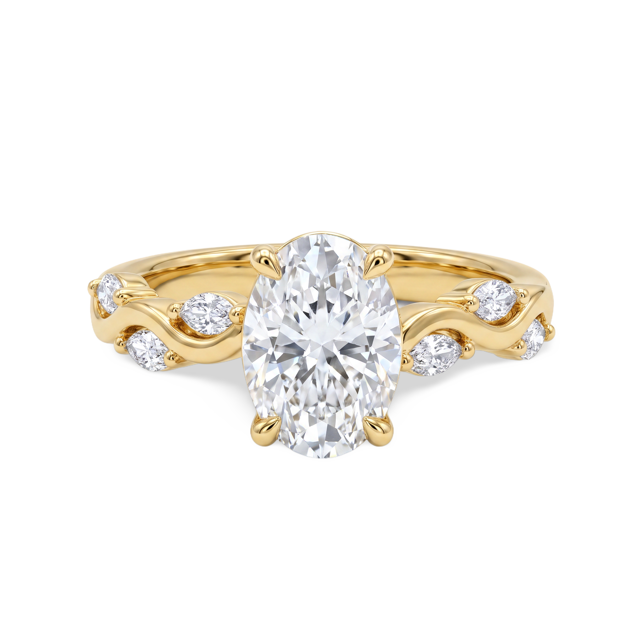 Twisted Vine Oval Lab Grown Diamond Ring