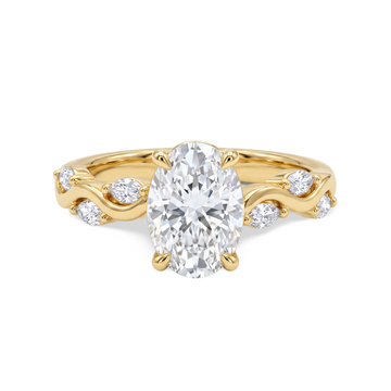Twisted Vine Oval Lab Grown Diamond Ring