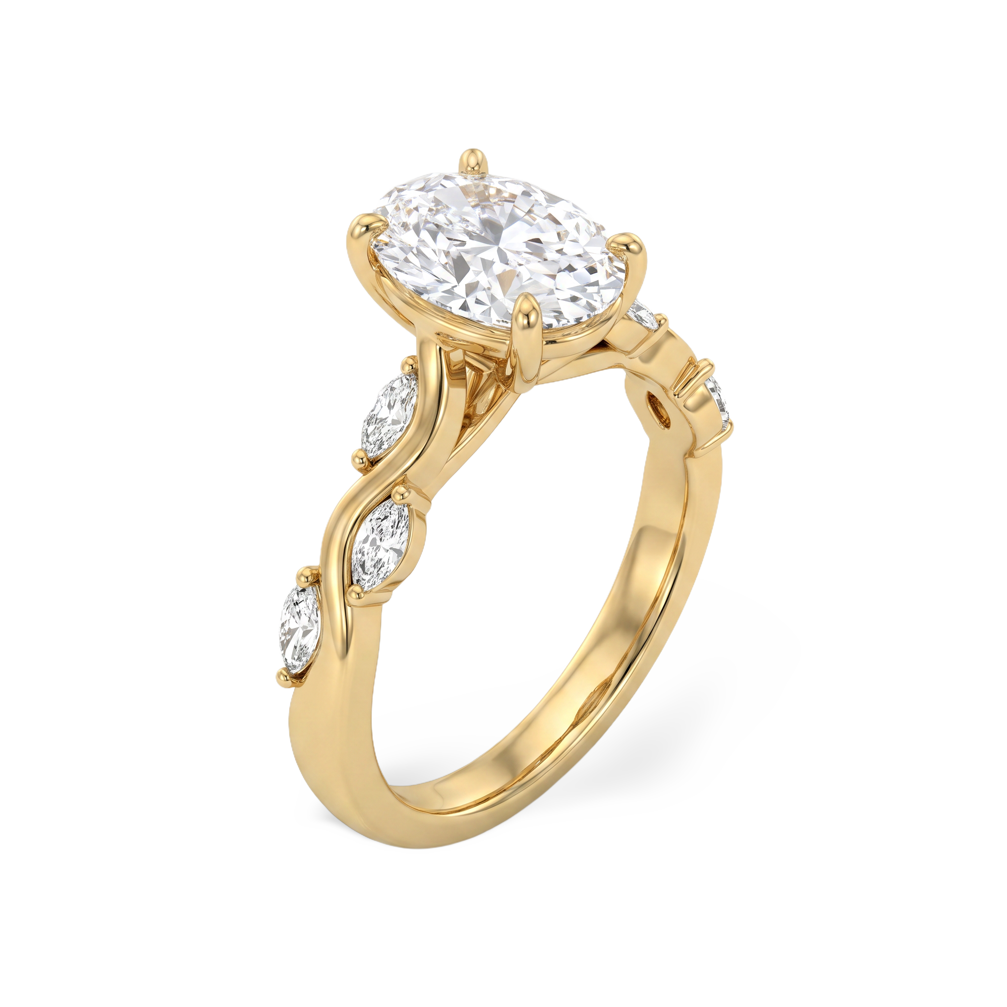 Twisted Vine Oval Lab Grown Diamond Ring