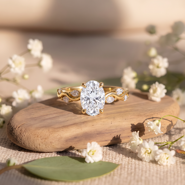 Twisted Vine Oval Lab Grown Diamond Ring