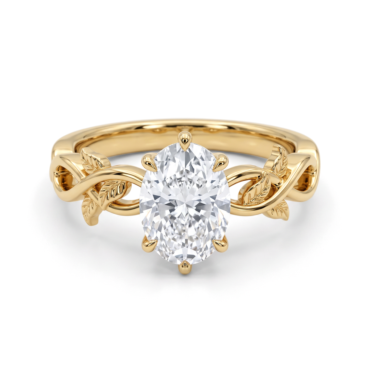 Botanical Vine Oval Solitaire Ring