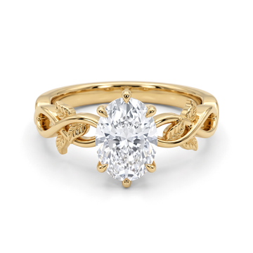 Botanical Vine Oval Solitaire Ring