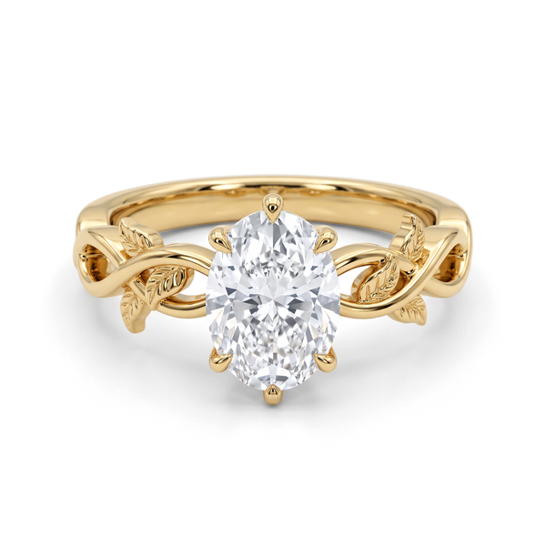 Botanical Vine Oval Solitaire Ring