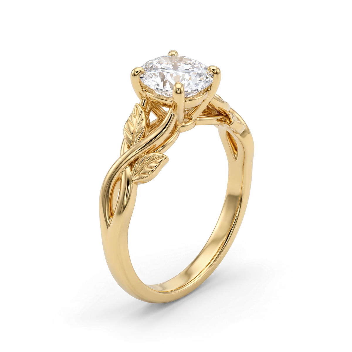 Botanical Vine Oval Solitaire Ring