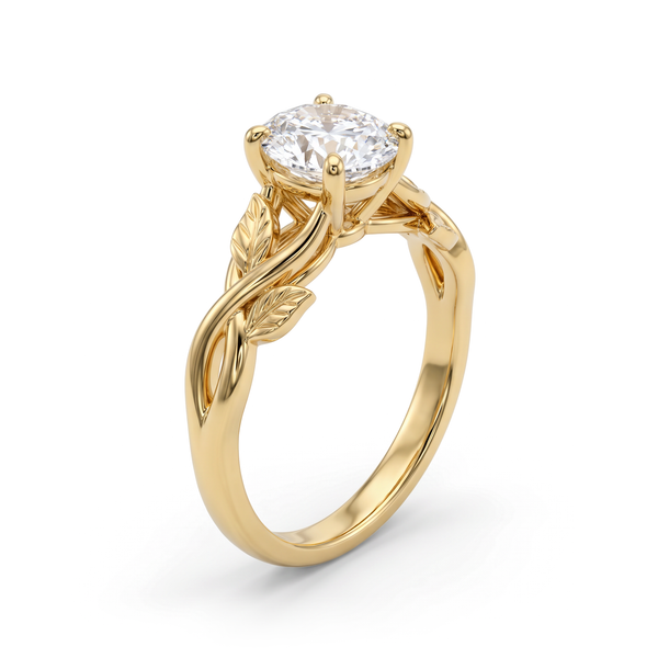 Botanical Vine Oval Solitaire Ring
