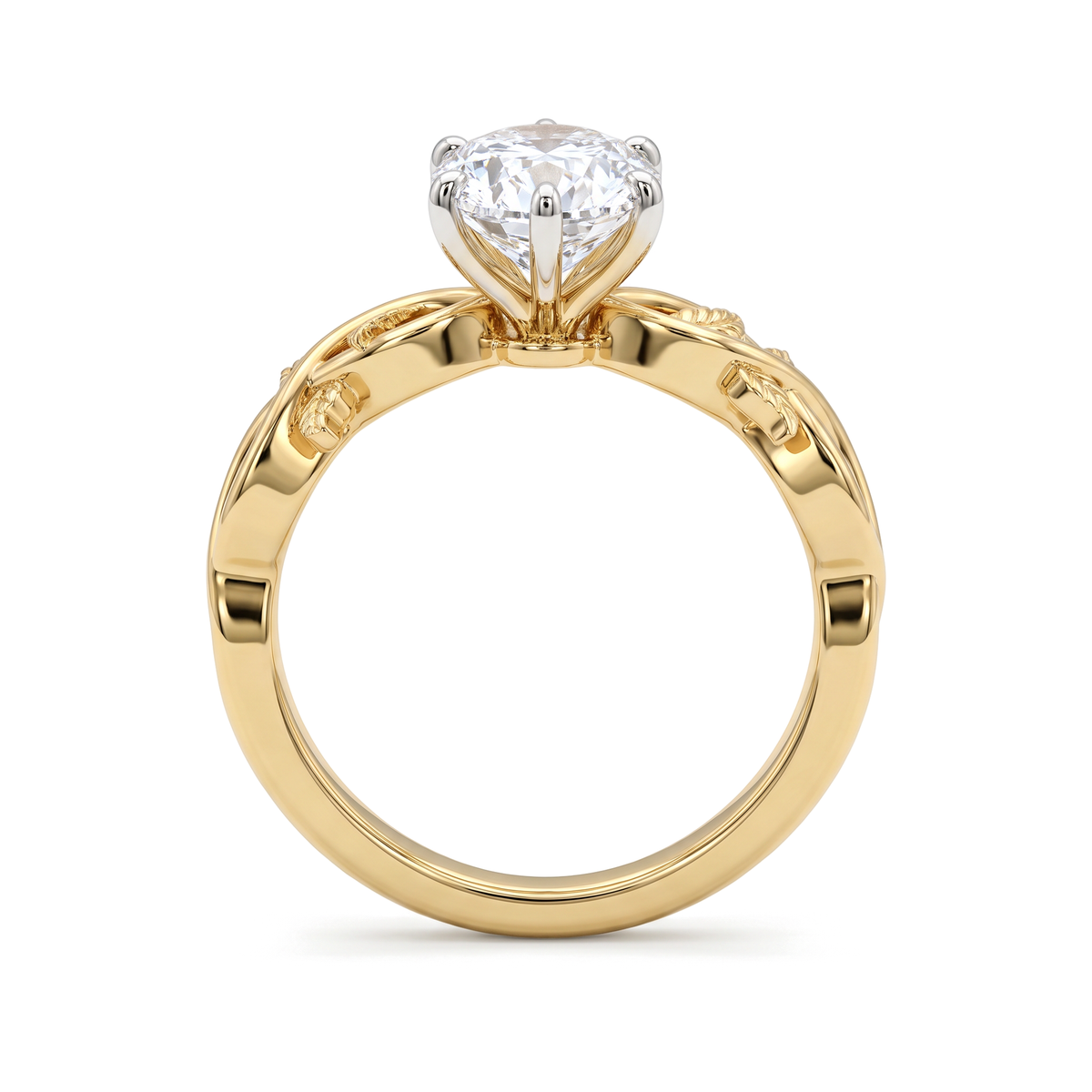 Botanical Vine Oval Solitaire Ring