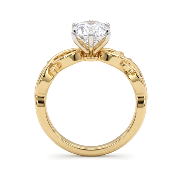 Botanical Vine Oval Solitaire Ring