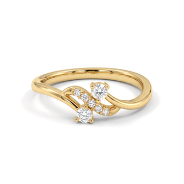 Bypass Swirl Round Cluster Diamond Ring