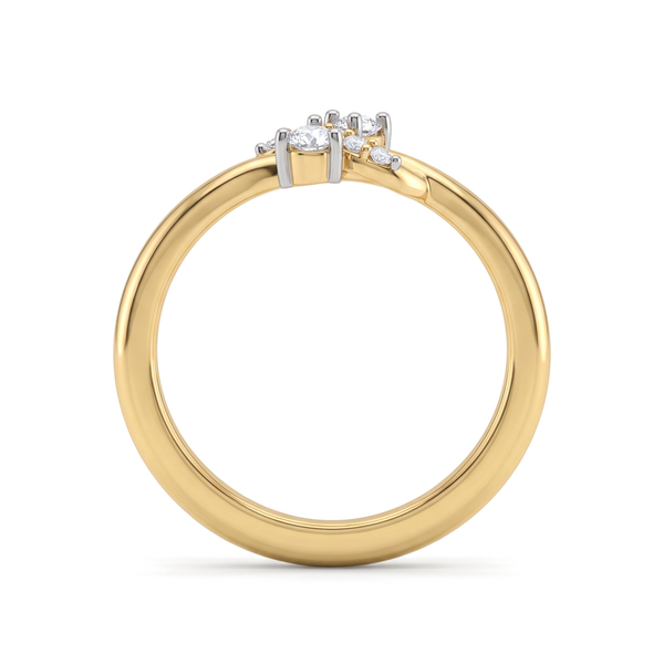 Bypass Swirl Round Cluster Diamond Ring