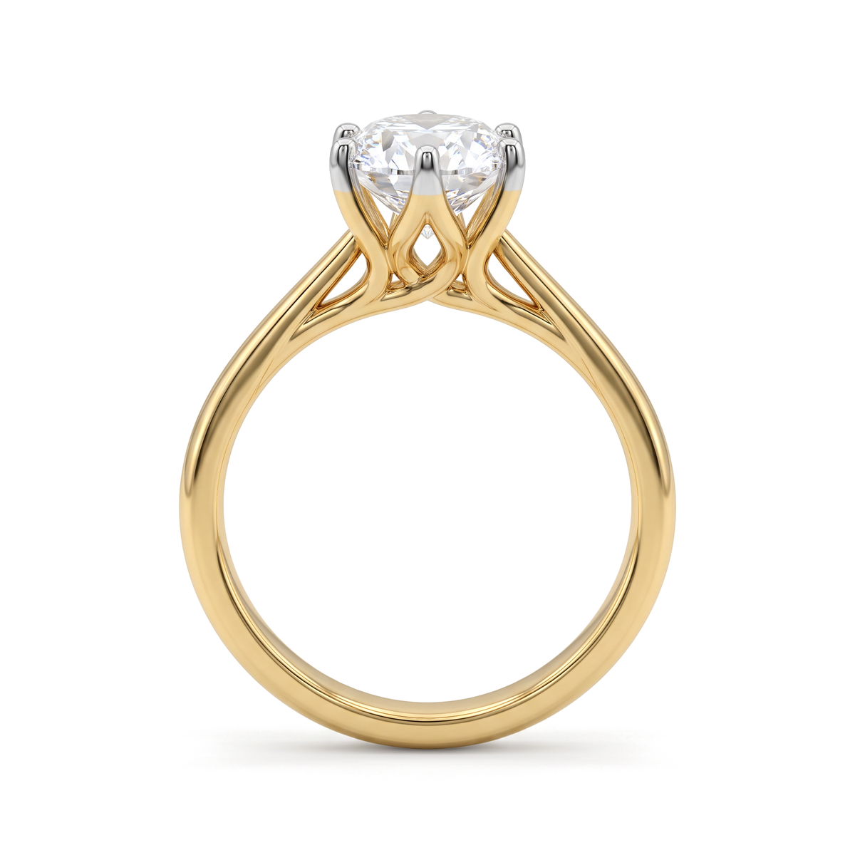 Graceful Tulip Oval Solitaire Ring