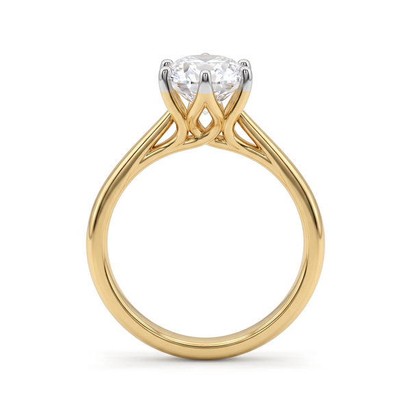 Graceful Tulip Oval Solitaire Ring