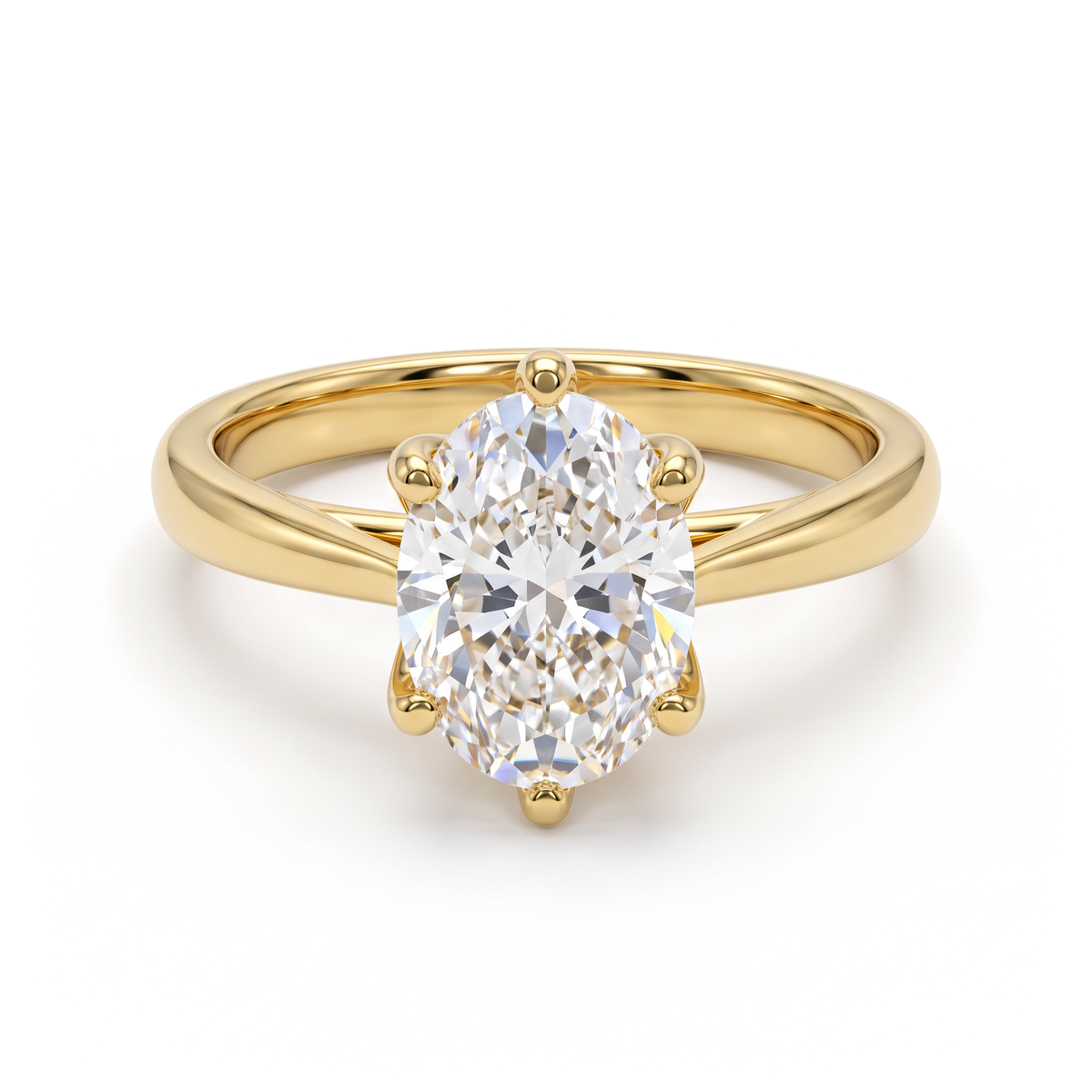 Graceful Tulip Oval Solitaire Ring