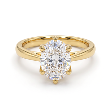 Graceful Tulip Oval Solitaire Ring