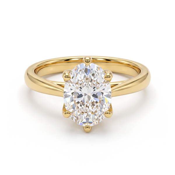 Graceful Tulip Oval Solitaire Ring