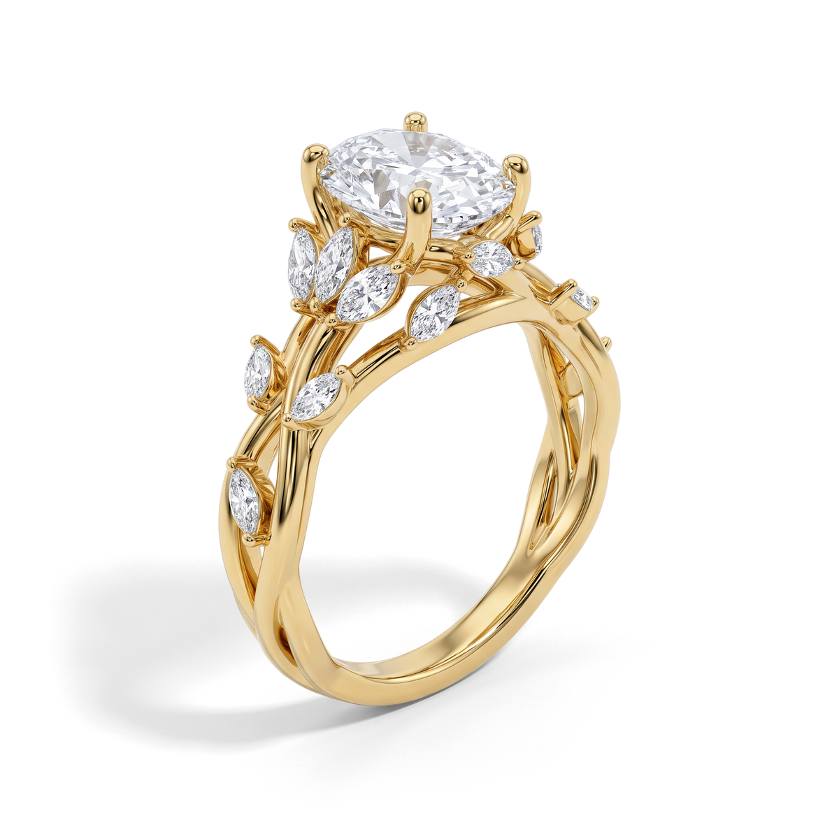 Enchanted Vine Oval Solitaire Ring