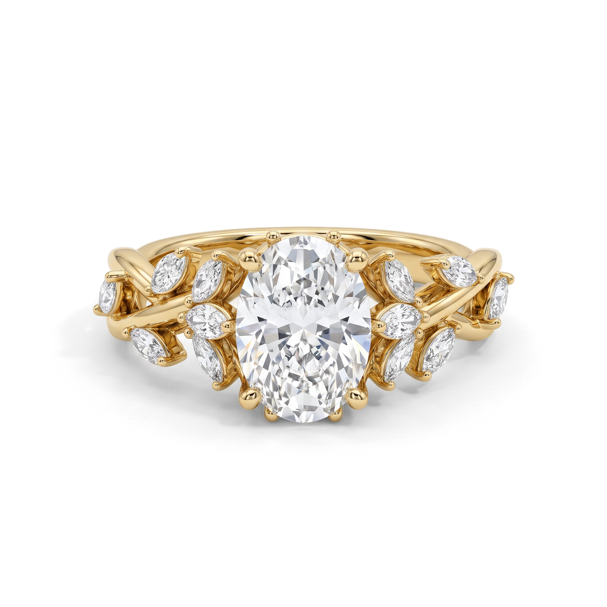Enchanted Vine Oval Solitaire Ring