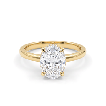 Hidden Halo Oval Solitaire Ring