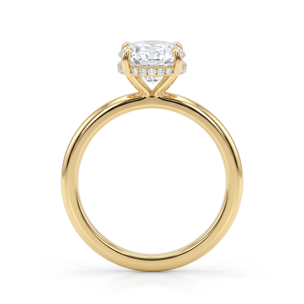 Hidden Halo Oval Solitaire Ring