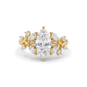 Twig Vine Marquise Solitaire Ring