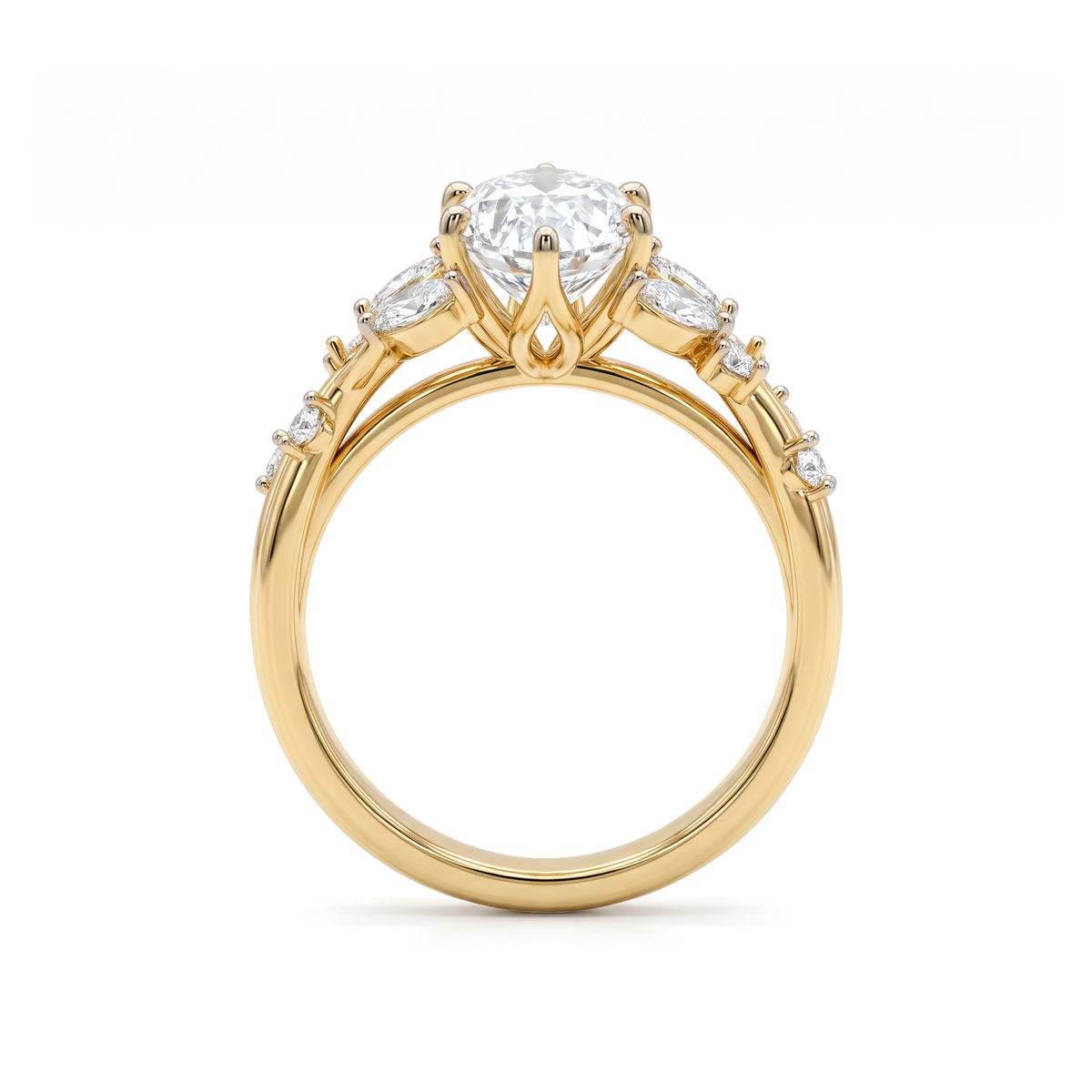 Twig Vine Marquise Solitaire Ring