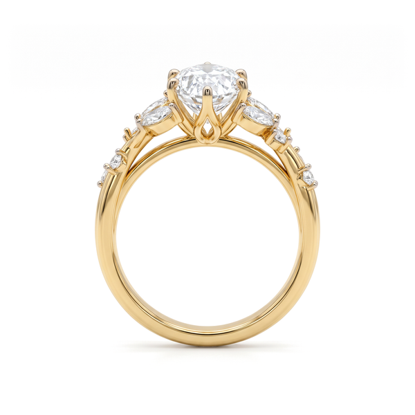 Twig Vine Marquise Solitaire Ring