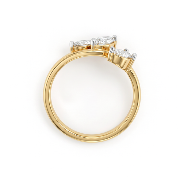 Botanical Open Bypass Marquise Cluster Diamond Ring