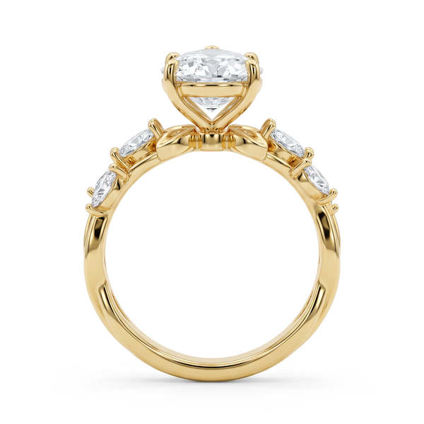 Vine Pear Solitaire Diamond Ring