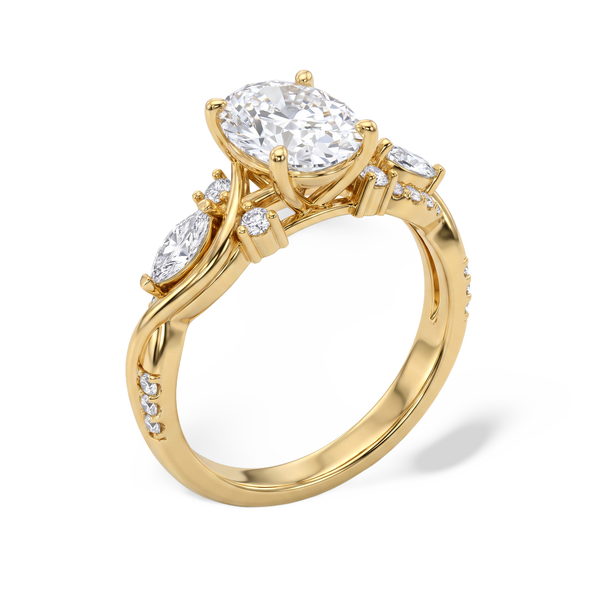 Intertwined Vine Oval Lab Grown Diamond Ring