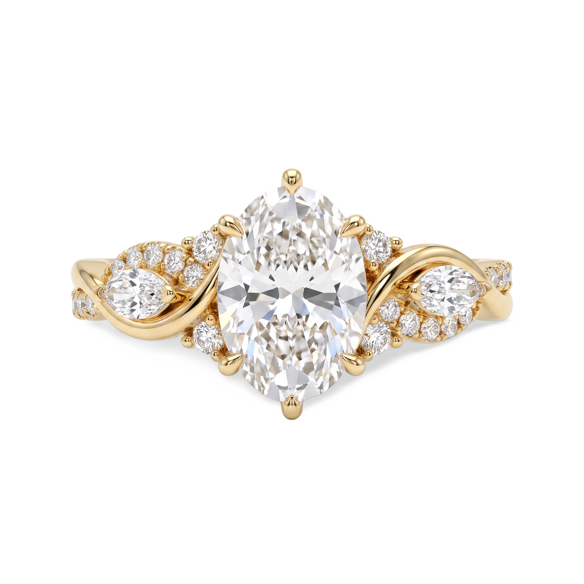Intertwined Vine Oval Lab Grown Diamond Ring