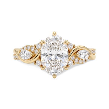 Intertwined Vine Oval Lab Grown Diamond Ring