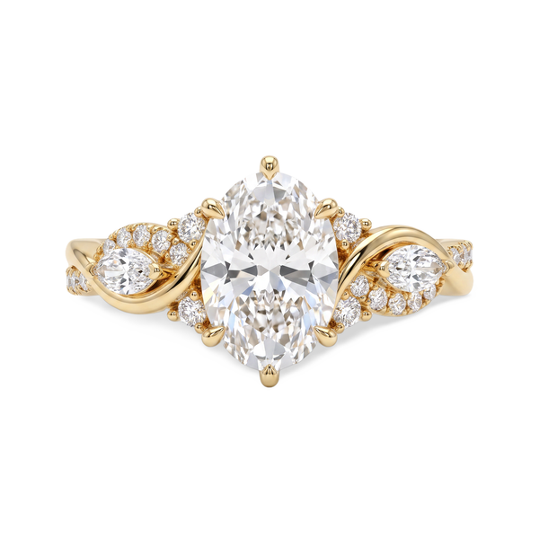 Intertwined Vine Oval Lab Grown Diamond Ring