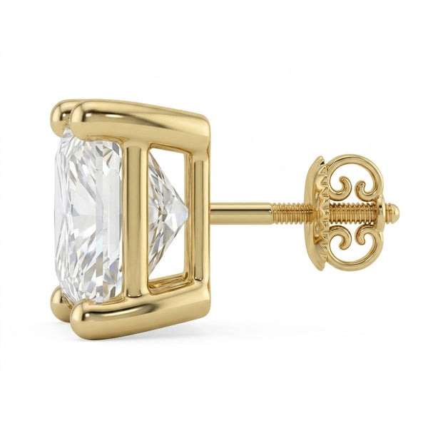 Sleek Princess Solitaire Lab Grown Diamond Stud