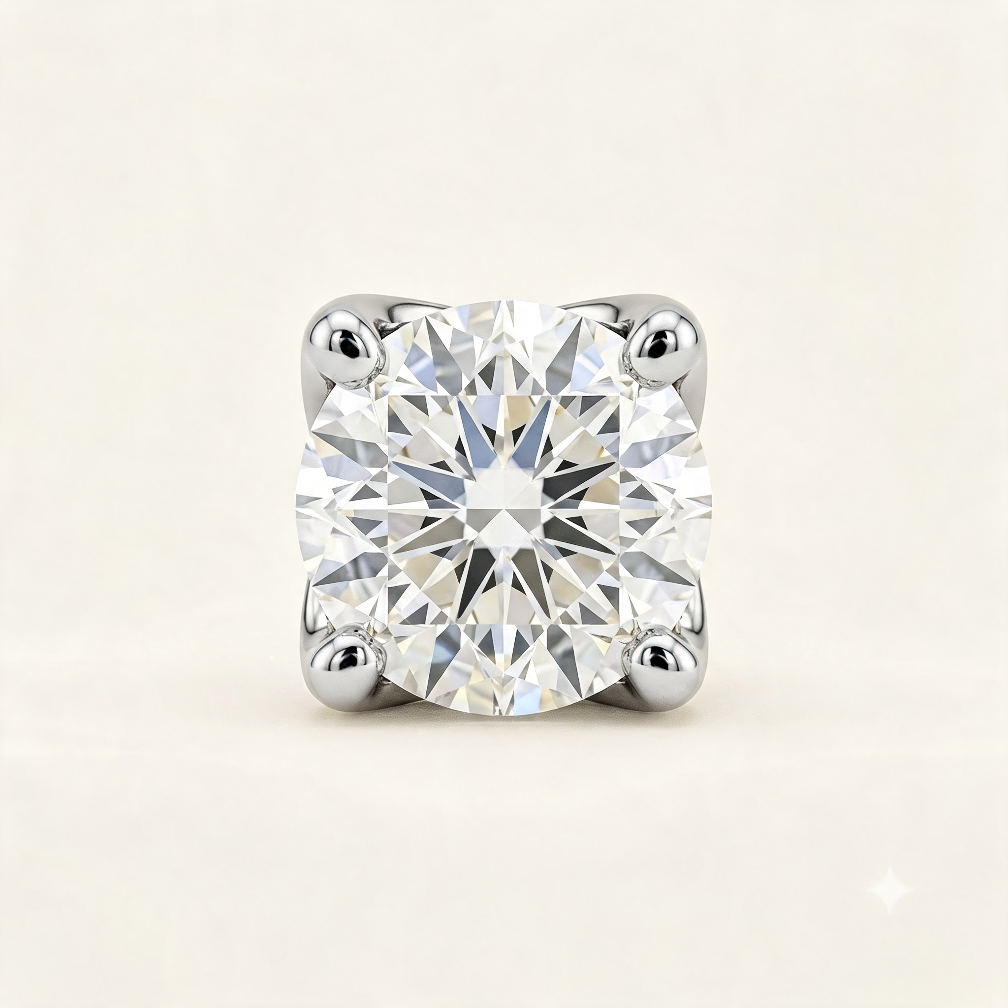 Classic Round Four-Prong Lab Grown Diamond Solitaire Stud