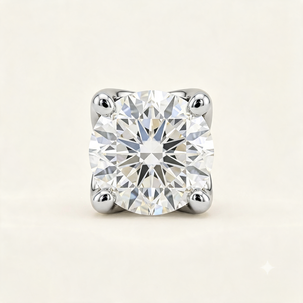 Classic Round Four-Prong Lab Grown Diamond Solitaire Stud