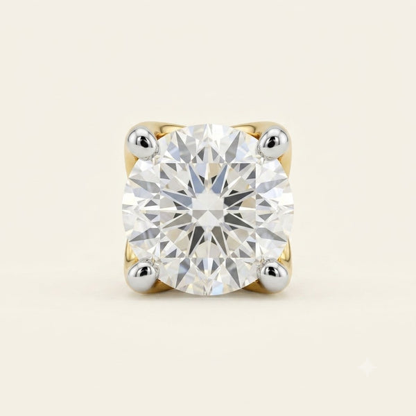 Classic Round Four-Prong Lab Grown Diamond Solitaire Stud