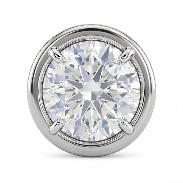 Signature Round Bezel Lab Grown Diamond Solitaire Stud