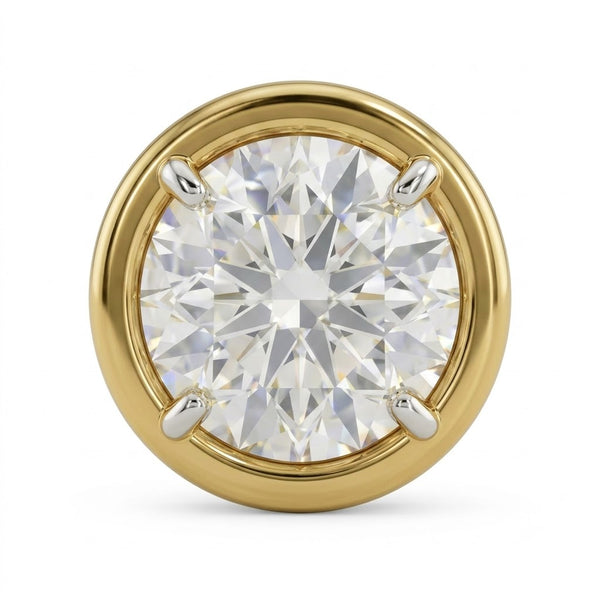 Signature Round Bezel Lab Grown Diamond Solitaire Stud