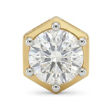 Geometric Hexagon Halo Lab Grown Diamond Stud