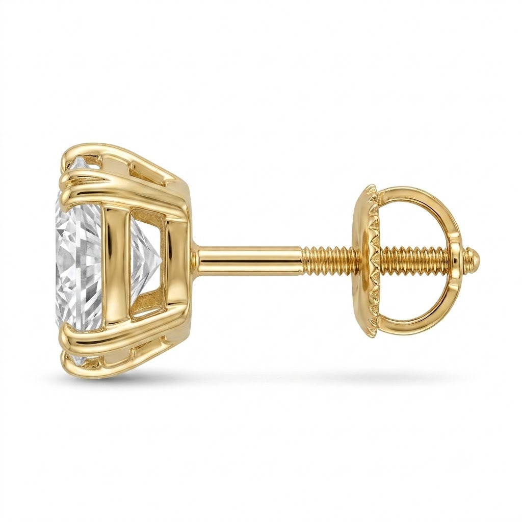 Geometric Hexagon Halo Lab Grown Diamond Stud