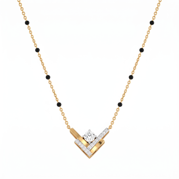 Chevron Solitaire Geometric Diamond Mangalsutra