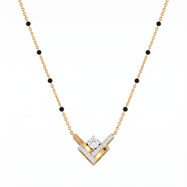 Chevron Solitaire Geometric Diamond Mangalsutra