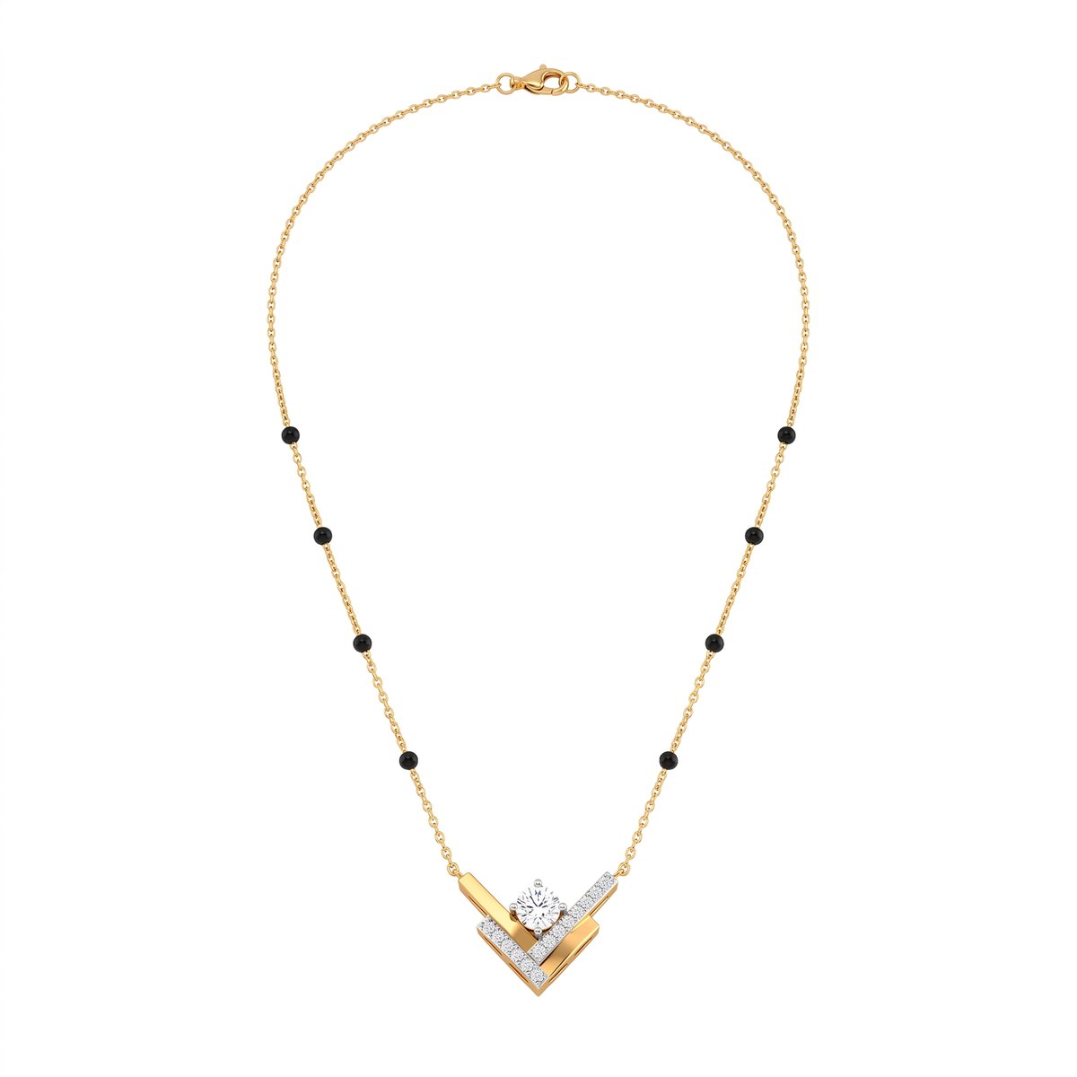 Chevron Solitaire Geometric Diamond Mangalsutra