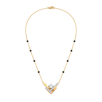 Chevron Solitaire Geometric Diamond Mangalsutra