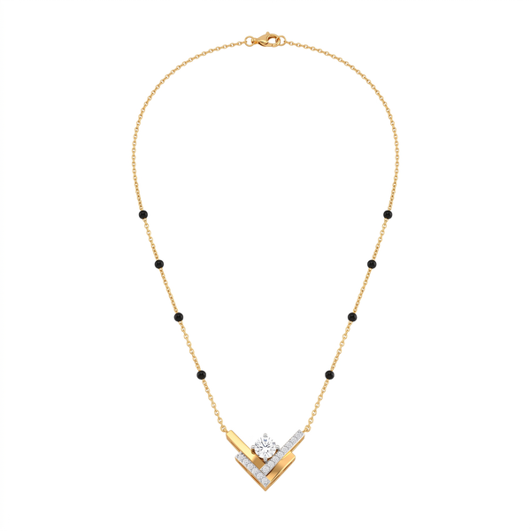 Chevron Solitaire Geometric Diamond Mangalsutra
